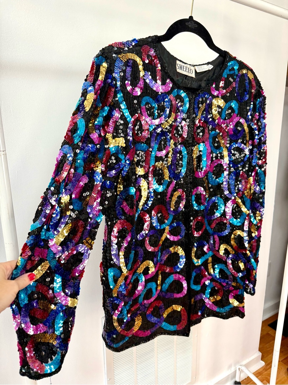 Vintage Sequin Sweelo Maximalist Statement Jacket Art-To-Wear